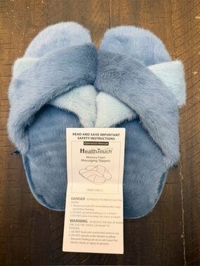 Brand New Health Touch Faux Fur Memory Foam Massaging Slippers